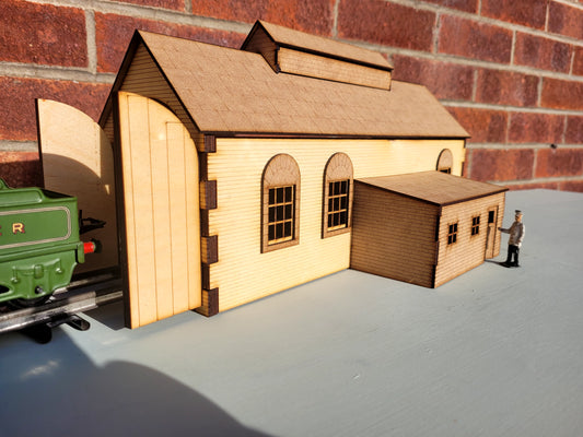 O Gauge  Single Road Engine Shed Laser cut - 7mm Scale.