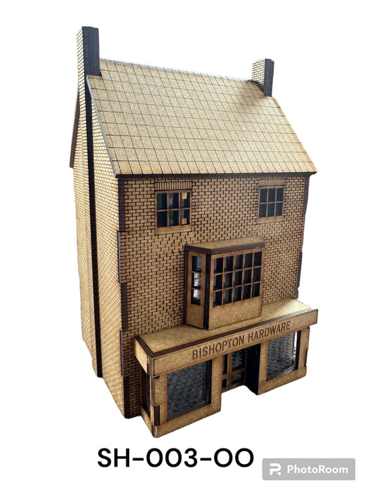 'OO" Gauge Georgian Shop 3 storey laser cut kit. Model Railway.