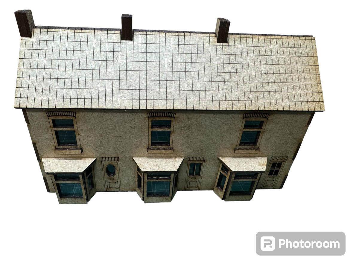 OO Gauge 3 Block Terrace Houses Laser Cut MDF Kit