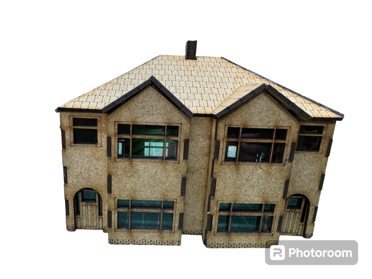 OO Gauge 1950s Style semi detached House Kit. Model Railway Building 1:76 Scale. Laser Cut MDF