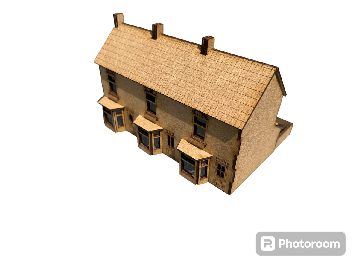 OO Gauge 3 Block Terrace Houses Laser Cut MDF Kit