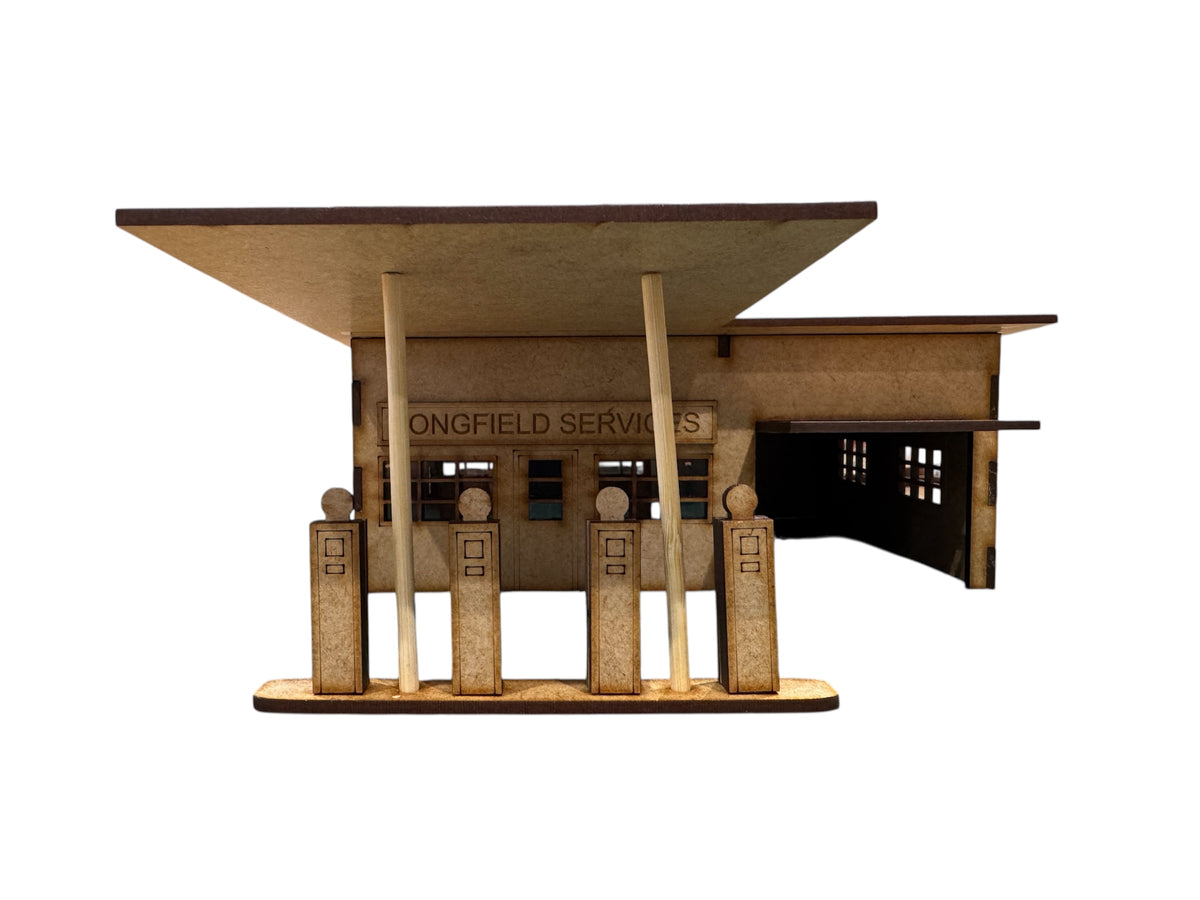 NEW FOR 2025 - N, OO & O Gauge 1950s Petrol Service Station  WorkShop.